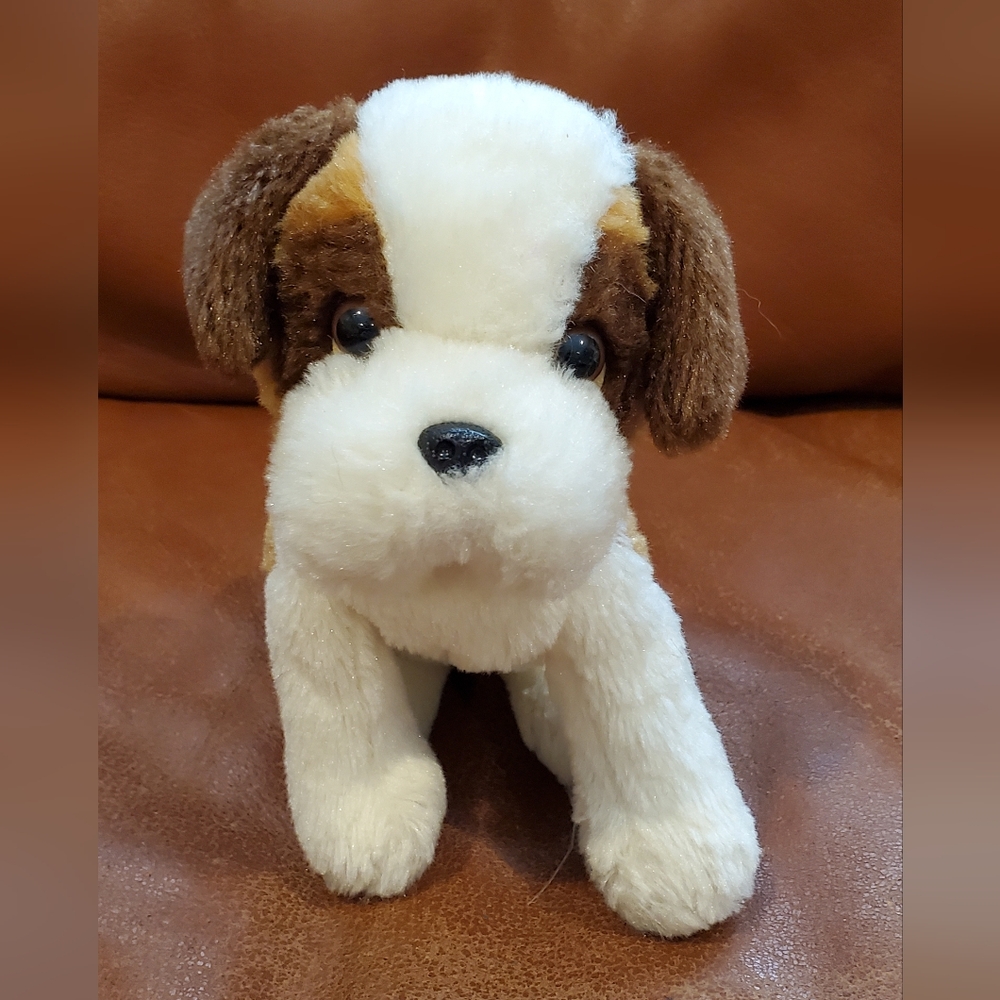 6 inch Brown White Bestever St Bernard Puppy Dog Stuffed Animal Plush Toy